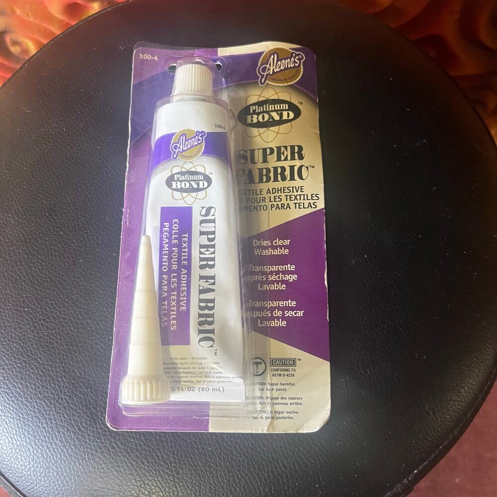 Aleene’s platinum bond super fabric textile adhesive clear